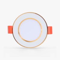 Đèn LED âm trần Downlight đổi màu AT10 viền vàng 60/3W