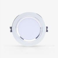 Đèn LED âm trần Downlight đổi màu AT10 viền bạc 90/8W