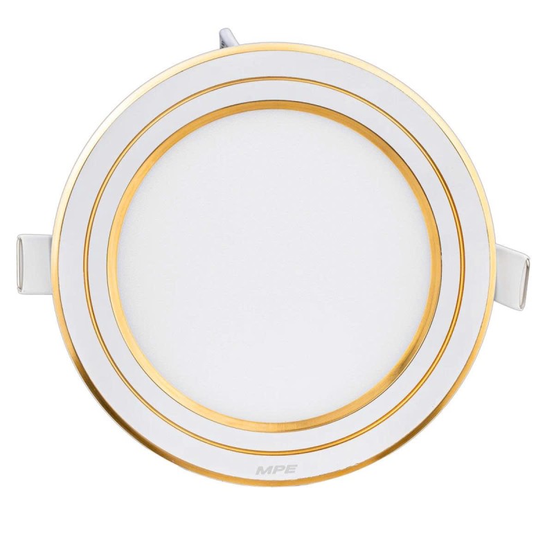 LED Panel âm trần nhôm viền vàng mặt tròn 9W phi nhỏ ánh sáng trắng RPL-9ST/G