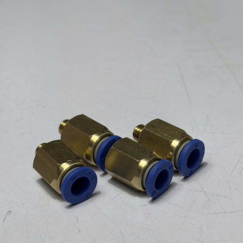 Đầu Nối Nhanh Khí Nén Ø6mm - Ren Ngoài M6 CDC MPC 06M6 (Màu Xanh)