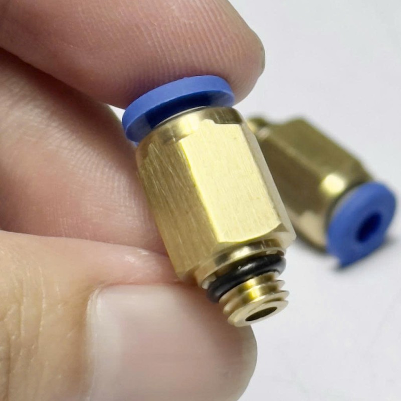 Đầu Nối Nhanh Khí Nén Ø4mm - Ren Ngoài M6 CDC MPC 04M6 (Màu Xanh)