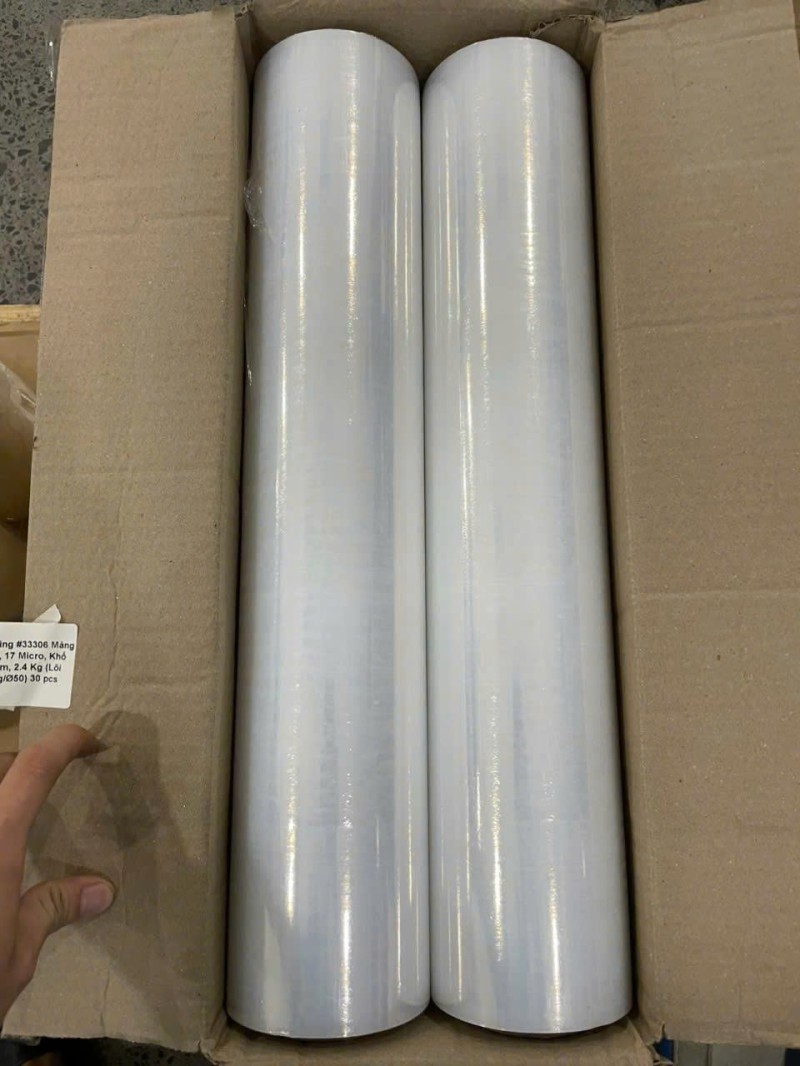 Màng Co PE, 17 Micro, Khổ 500mm, 2.4 Kg (Lõi 0.5Kg/Ø50)