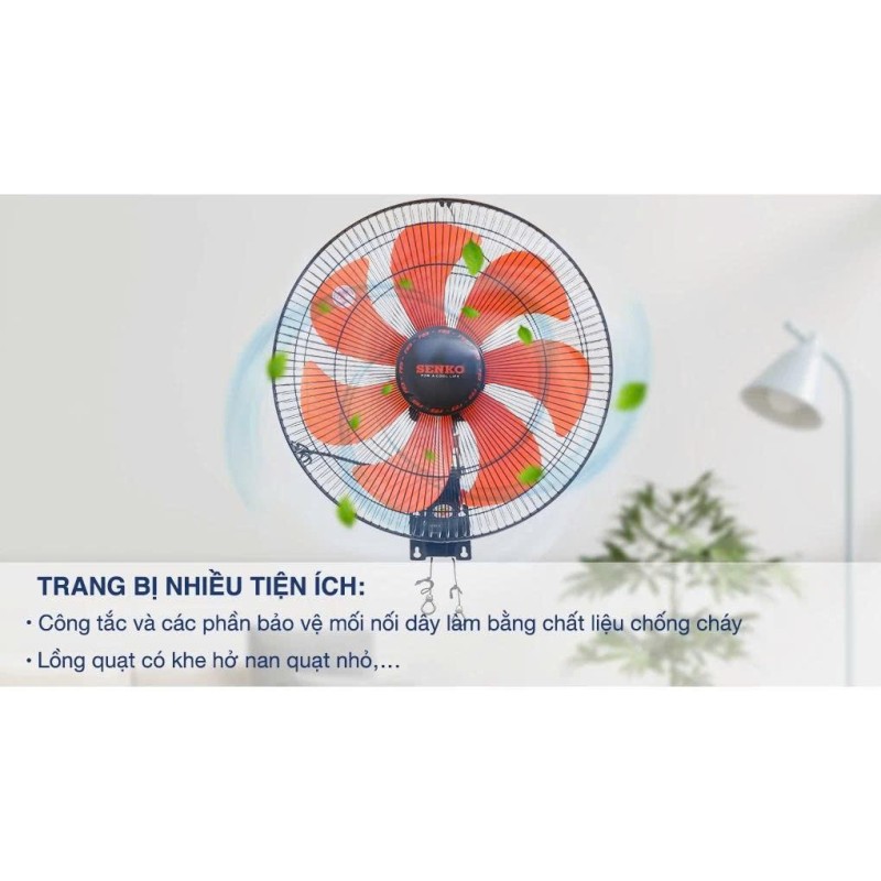 TC 1622 - QUẠT TREO TƯỜNG SENKO 2 DÂY - CÔNG SUẤT 65W - 7 CÁNH - BẢO HÀNH 24 THÁNG