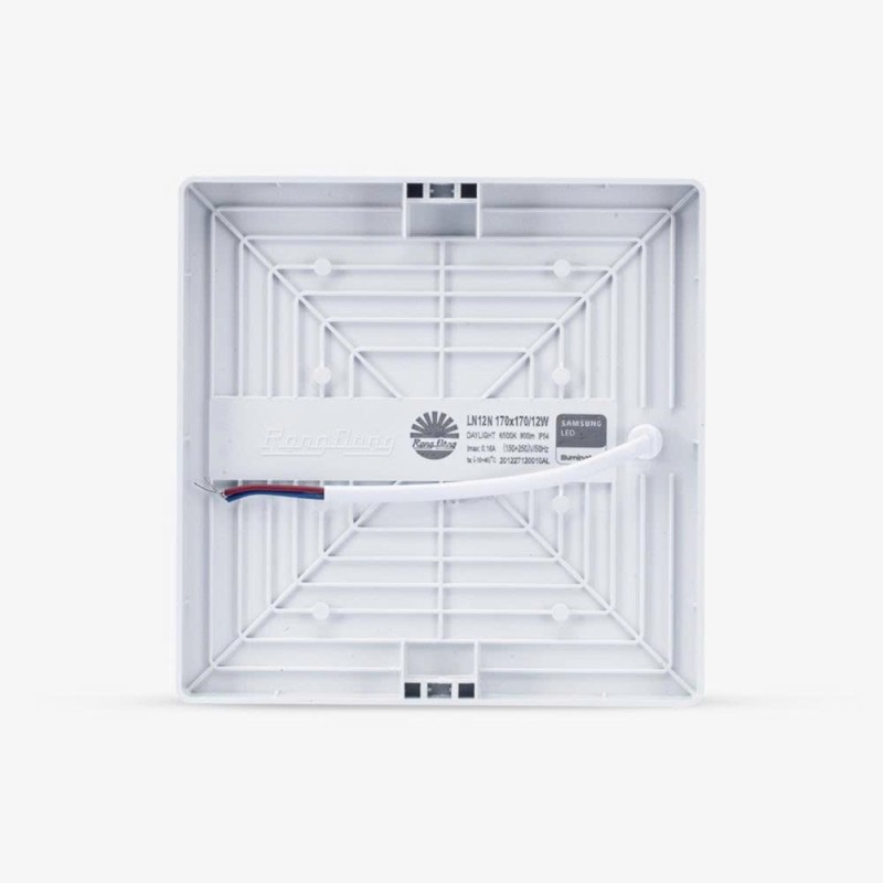 Đèn LED ốp trần vuông LN12N đế nhựa 170x170/12W
