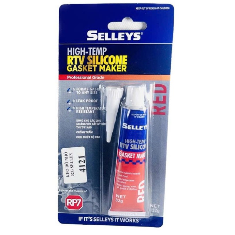 Keo Silicone Tạo Gioăng Chịu Nhiệt Selleys RTV Đỏ 32g (12 Tuýp/Hộp)