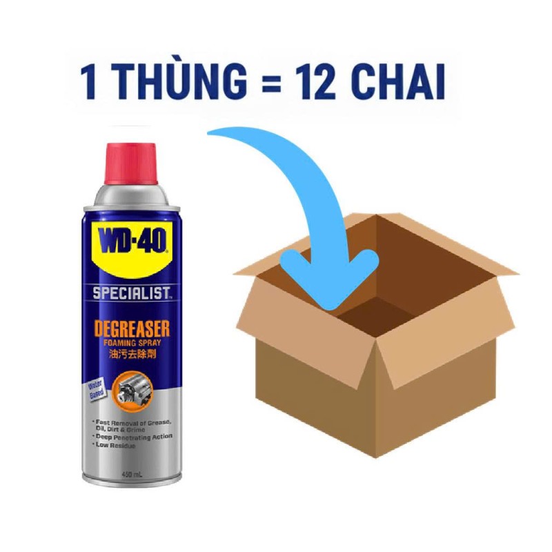 Thùng 12 Chai Xịt Dạng Bọt Đa Năng 450 ml WD 40 Degreaser
