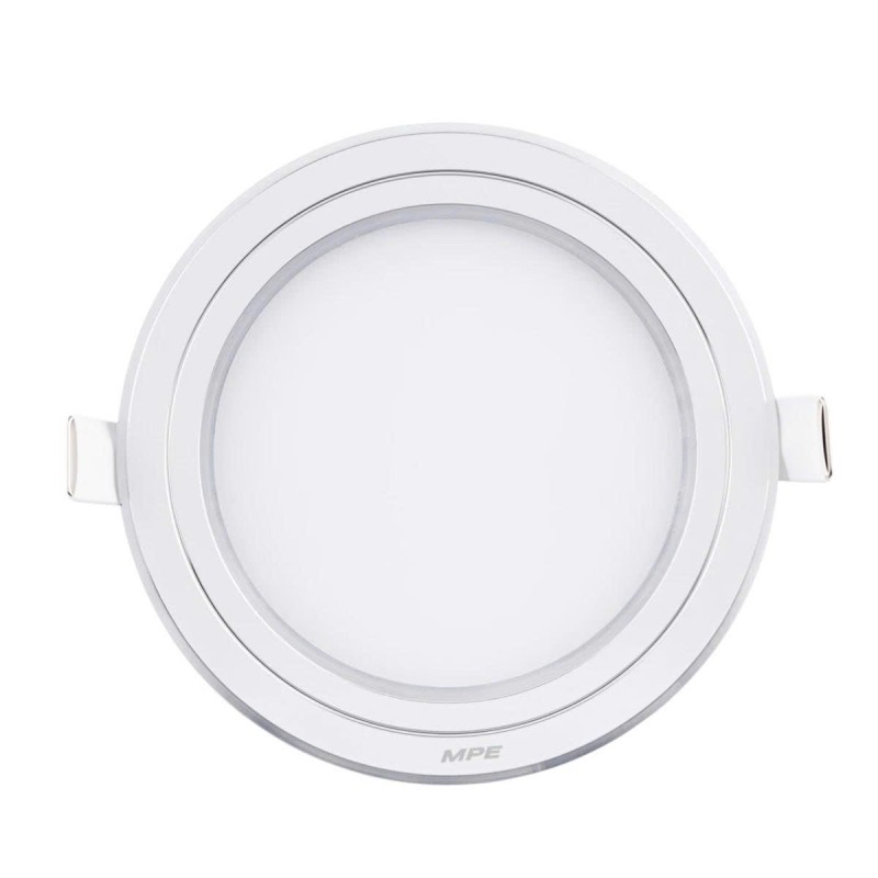 LED Panel âm trần nhôm viền bạc mặt tròn 12W phi nhỏ - 3 chế độ màu RPL-12S/3C/S