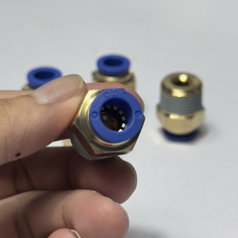 Đầu Nối Nhanh Khí Nén Ø8mm - Ren Ngoài 3/8