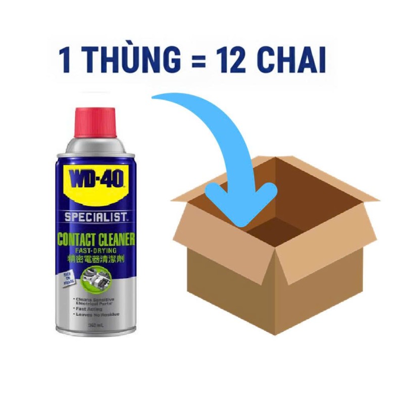 Thùng 12 Chai Xịt Vệ Sinh Bo Mạch Điện Tử WD 40 Contact Cleaner (360ml)